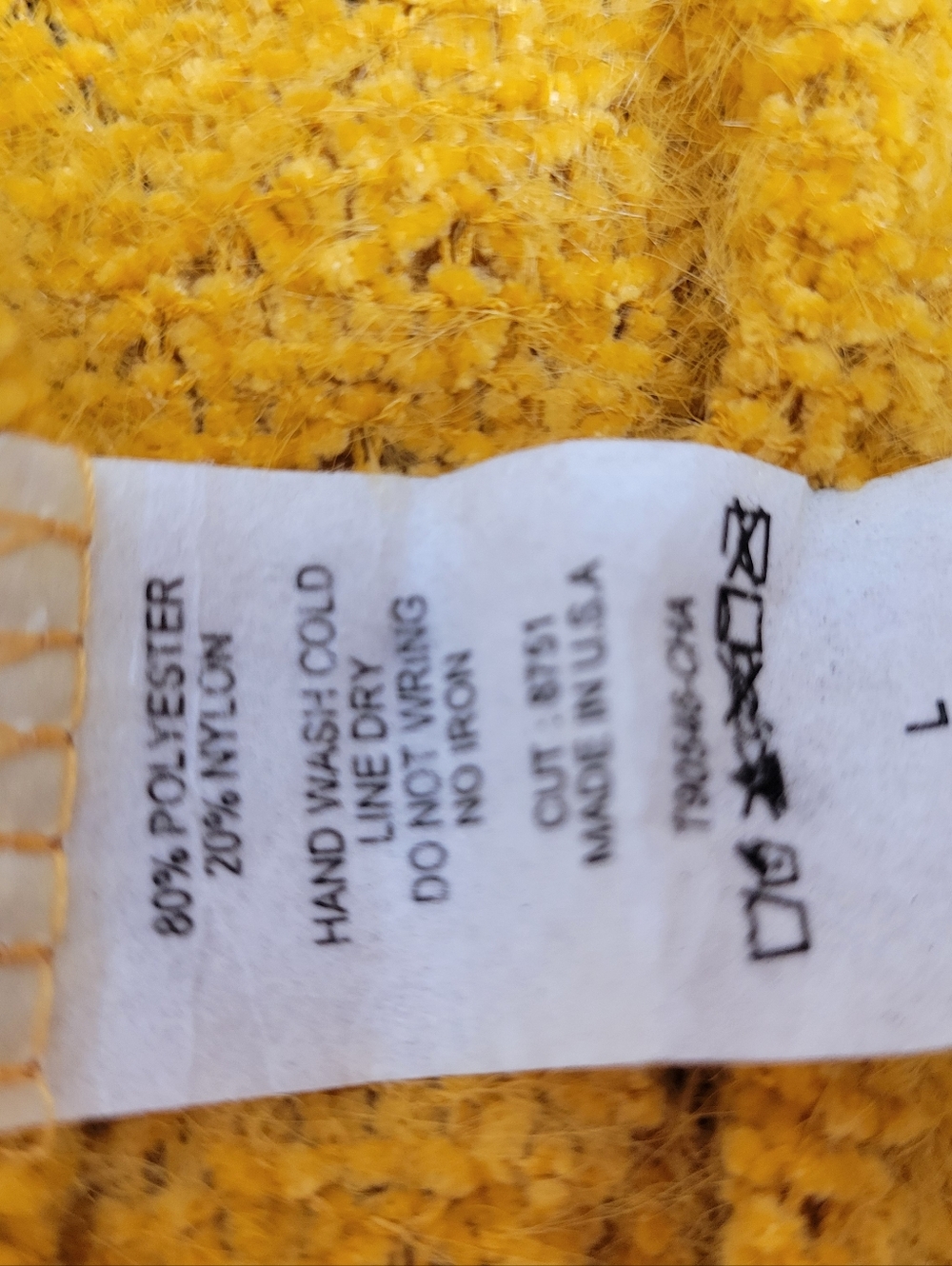 Honeyme Heaven Sweater Mustard Yellow Oversized Knit V-Neck Large - Picture 7 of 7